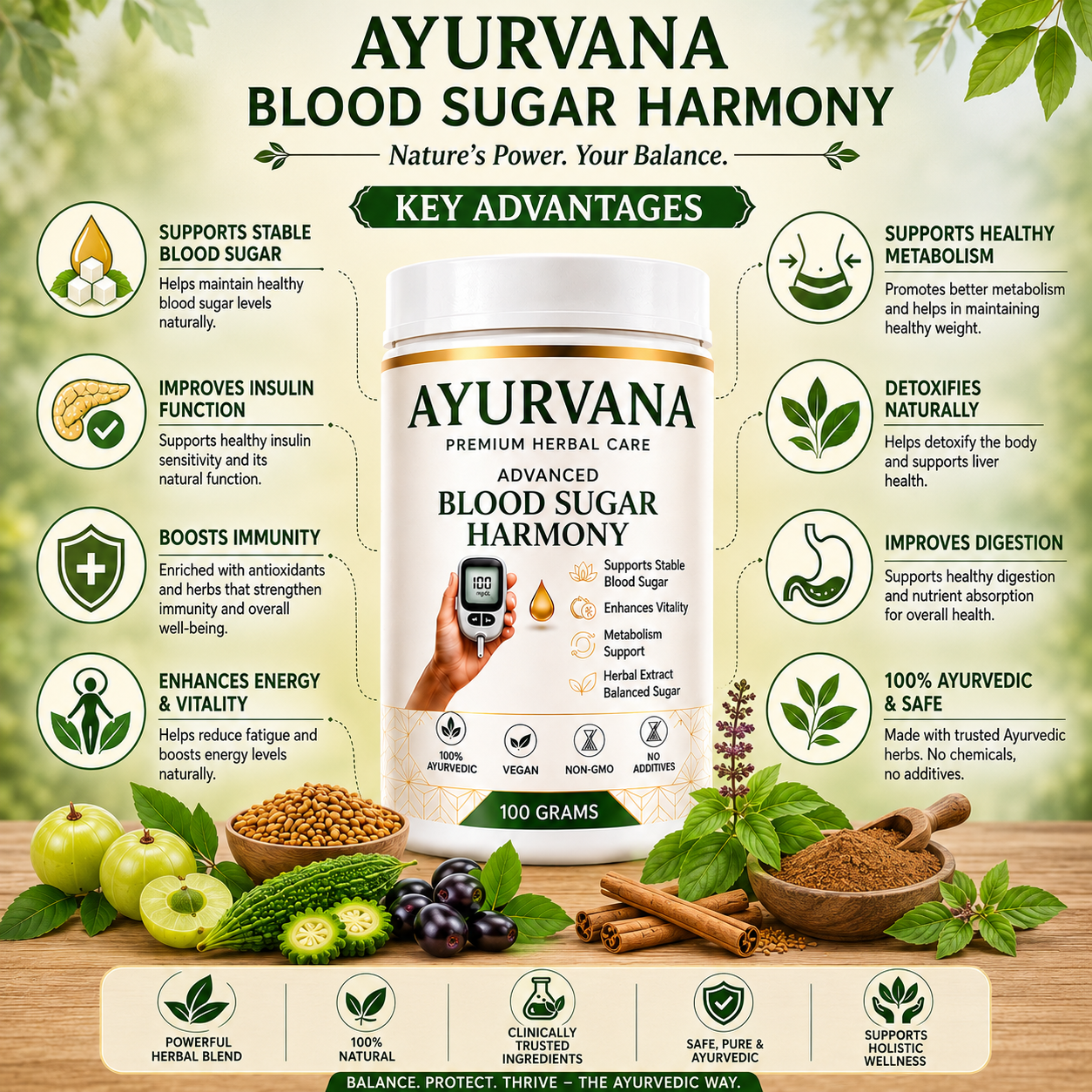 AYURVANA ® DIABETES BLOOD SUGAR POWDER 60DAYS CHALLENGE